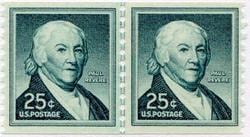 U.S. #1059A 25c Paul Revere Line Pair MNH