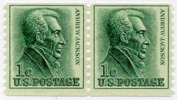 U.S. #1225 1c Jackson Coil Pair MNH