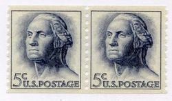 U.S. #1229 5c Washington Line Pair MNH