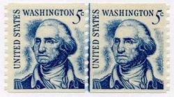 U.S. #1304 5c Washington Line Pair MNH