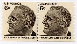 U.S. #1305 6c Roosevelt Line Pair MNH