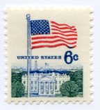 U.S. #1338D 6c Flag and White House, Perf. 11x10.5 MNH