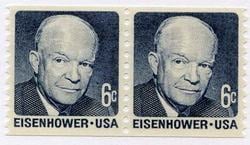 U.S. #1401 6c Eisenhower Coil Pair MNH