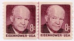 U.S. #1402 8c Eisenhower Line Pair MNH