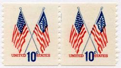 U.S. #1519 10c Flags Coil Pair MNH