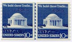 U.S. #1520 10c Jefferson Memorial Line Pair MNH