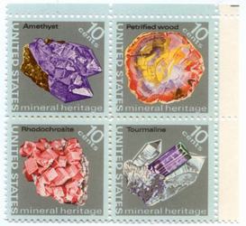 U.S. #1541a Mineral Heritage - block Blk 4 MNH