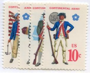 U.S. #1565-68 Revolution Military Uniforms, 4 Singles MNH