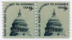 U.S. #1616 9c Dome of Capitol Line Pair MNH