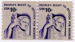 U.S. #1617 10c Justice Line Pair MNH