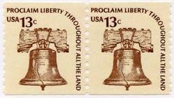 U.S. #1618 13c Liberty Bell Coil Pair MNH