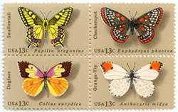 U.S. #1715a Butterflies Block of 4 MNH