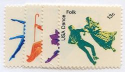 U.S. #1749-52 American Dance, 4 Singles MNH