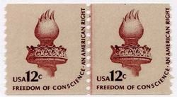 U.S. #1816 12c Liberty Torch Line Pair MNH