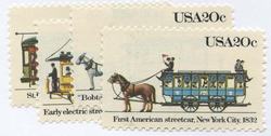 U.S. #2059-62 Streetcars, 4 Singles MNH