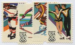 U.S. #2067-70 Winter Olympics, 4 Singles MNH