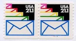 U.S. #2150 21.1c Envelopes Coil Pair MNH