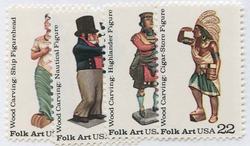 U.S. #2240-43 Woodcarved Figurines, 4 Singles MNH