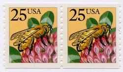 U.S. #2281 25c Honeybee Coil Pair MNH