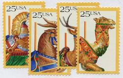 U.S. #2390-93 Carousel Animals, 4 Singles MNH