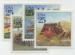 U.S. #2434-37 Traditional Mail Delivery, 4 Singles MNH