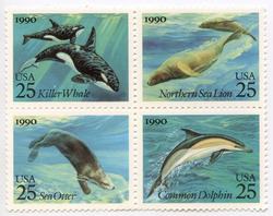 U.S. #2511a Sea Mammals Block of 4 MNH