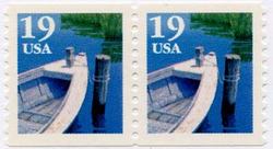 U.S. #2529 19c Boat (2 loop) Coil Pair MNH