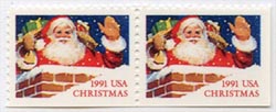 U.S. #2581a Santa in Chimney Pair MNH