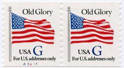 U.S. #2890 Old Glory with Blue 'G' Pair MNH