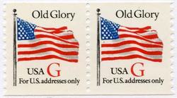 U.S. #2891 Old Glory with Red 'G' Coil Pair MNH