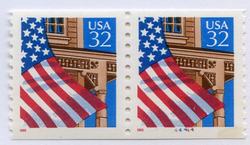 U.S. #2913 Flag Over Porch Coil Pair MNH