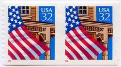 U.S. #2915D Flag Over Porch Coil Pair MNH