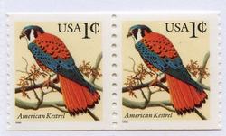 U.S. #3044 1c American Kestrel Coil Pair MNH