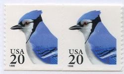 U.S. #3053 20c Blue Jay Coil Pair MNH