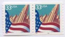 U.S. #3280 Flag Over City Coil Pair MNH