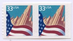 U.S. #3281 Flag over City Coil Pair MNH