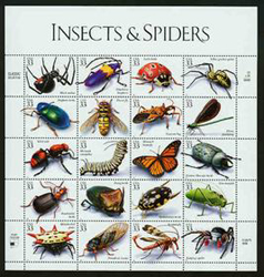 U.S.  #3351 Insects & Spiders Pane of 20