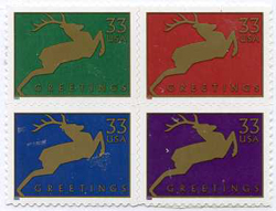 U.S. #3359a Christmas Deer - Block of 4