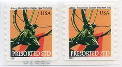 U.S. #3520 Atlas Statue NY Pair (2001) MNH