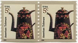 U.S. #3612 5c Toleware Coffeepot Coil Pair MNH