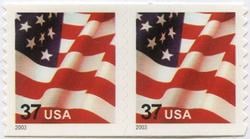 U.S. #3632A 37c Flag Coil Pair (2003) MNH