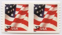 U.S. #3632 37c Flag Coil Pair (2002) MNH