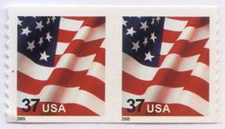 U.S. #3633B 37c Flag Coil Pair MNH