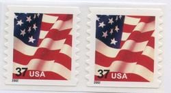 U.S. #3633 37c Flag Coil Pair MNH