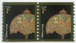 U.S. #3758A 1c Tiffany Lamp '2008' Coil Pair MNH