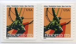 U.S. #3770 10c Atlas Style Coil Pair (2003) MNH