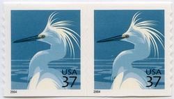 U.S. #3829A 37c Snowy Egret Coil Pair (2004) MNH