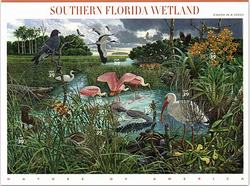 U.S. #4099 Nature of America - Southern Florida Wetland Pane of 10