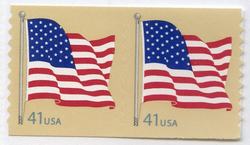 U.S. #4186 41c American Flag Coil Pair MNH