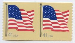 U.S. #4187 41c American Flag Coil Pair MNH